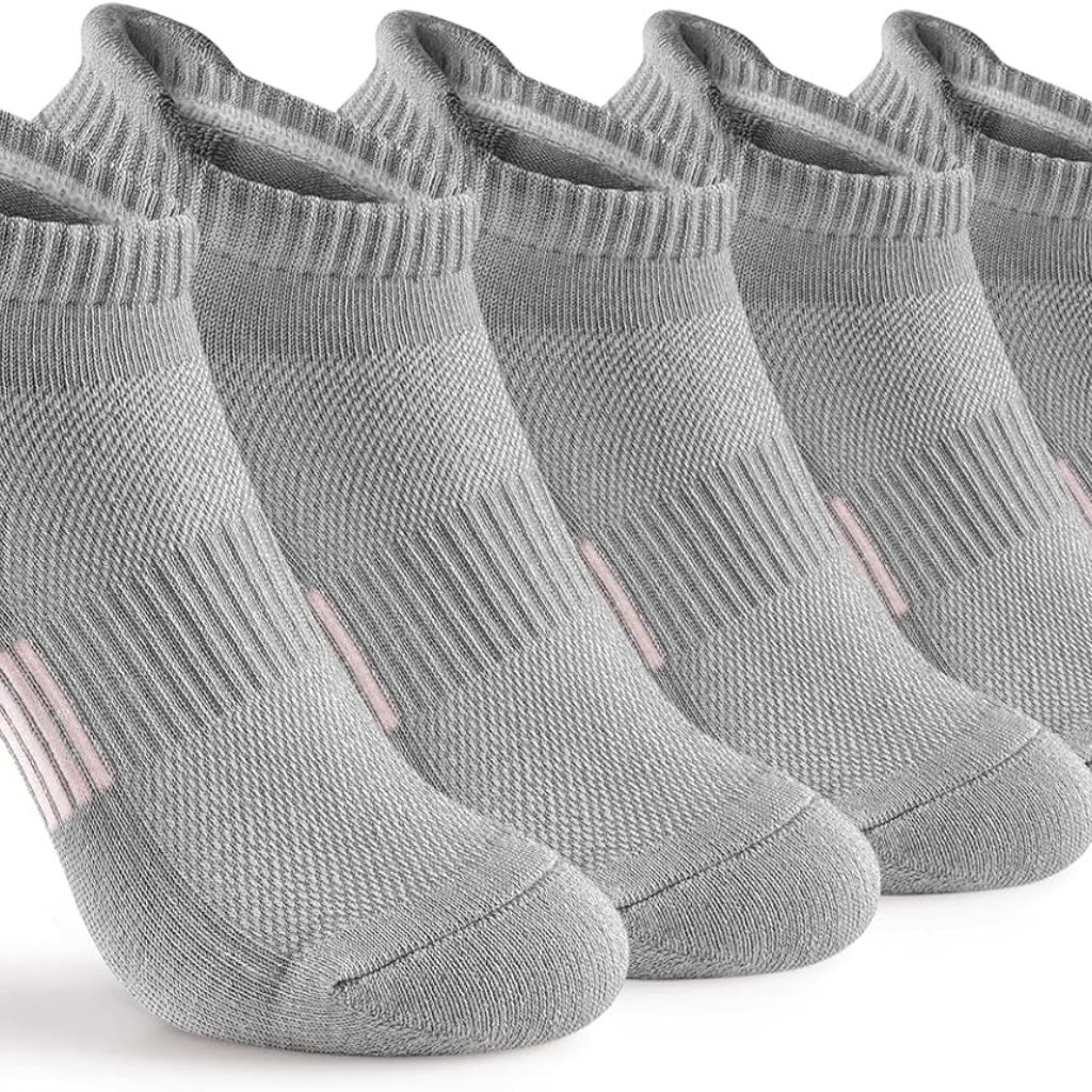 Ankle Socks Womens Running Athletic No Show Socks Cushioned 5-Pairs